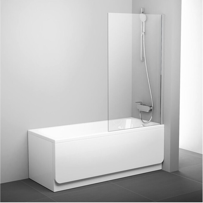 Стеклянная шторка для ванны Ravak PVS1-80 (79840C00Z1, 80x140 см, стекло прозрачное, профиль хром), Доступные размеры: 80 x 140, Цвет производителя: хром, фото 