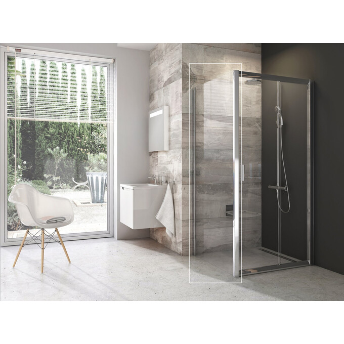 Неподвижная часть душевой кабины Ravak Blix BLPS-80 (9BH40C00Z1, 80 см, стекло прозрачное, профиль хром), Доступные размеры: 80, Цвет производителя: прозрачное стекло, отделка хром, фото 