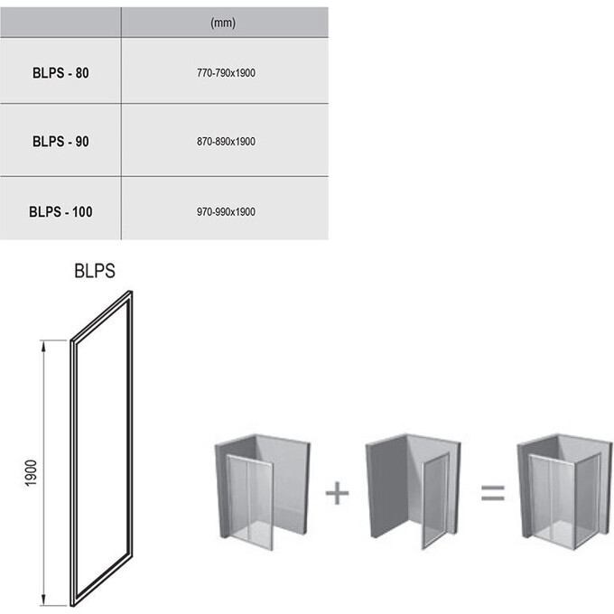 Неподвижная часть душевой кабины Ravak Blix BLPS-80 (9BH40C00Z1, 80 см, стекло прозрачное, профиль хром), Доступные размеры: 80, Цвет производителя: прозрачное стекло, отделка хром, фото 5