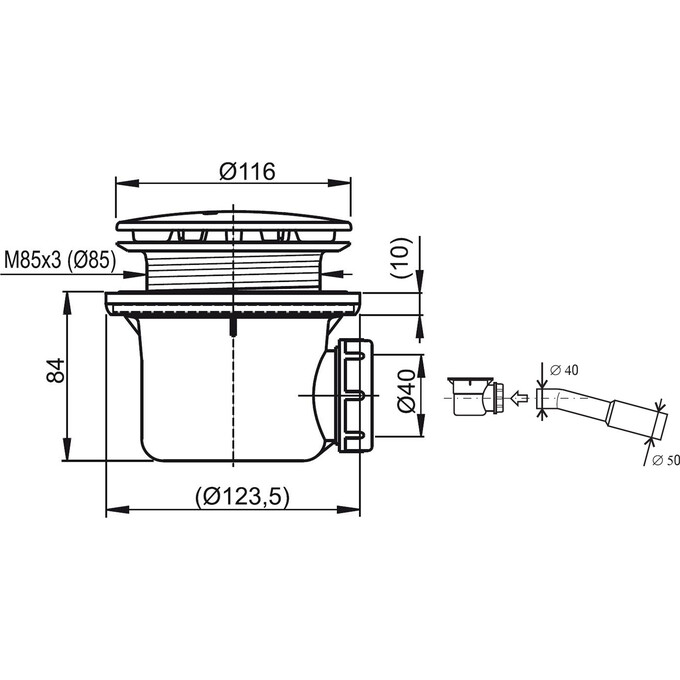 Сифон для душевого поддона Ravak Professional 90 X01309 (выход 40 мм), фото 3