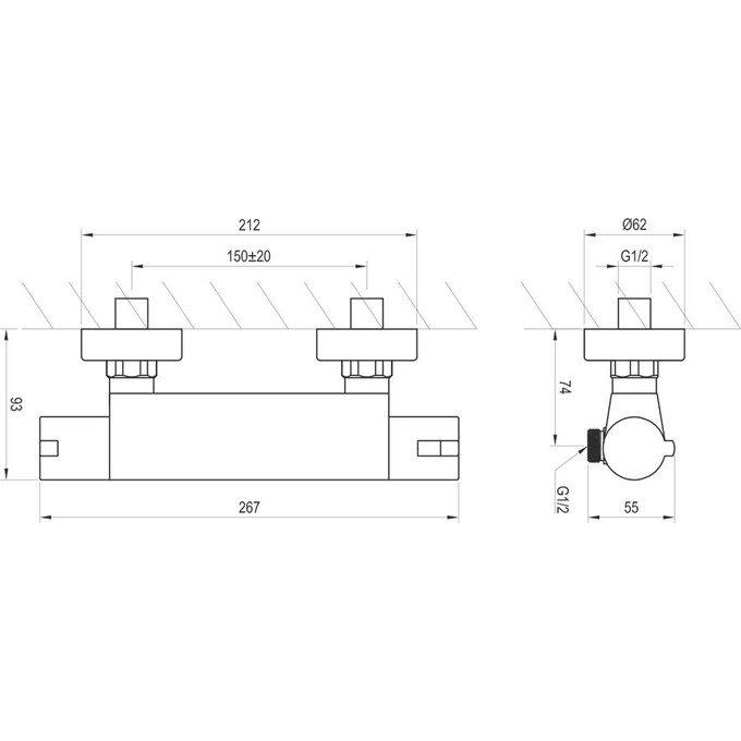 Смеситель для душа с термостатом Ravak Termo TE 072.00/150 (X070051), фото 7