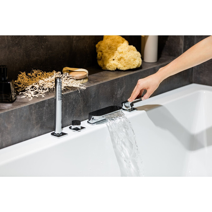 Змішувач на борт ванни Ravak Chrome CR 025.00CR (X070073, каскадний вилив, на чотири отвори), фото , изображение 3