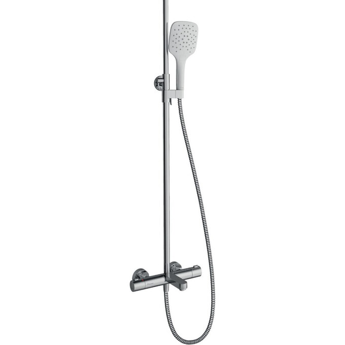 Душевая система с термостатом Ravak Termo Chrome/White TE 092.00CR/WH (X070098, хром/белая, с изливом), Цвет производителя: хром, белый, фото 2