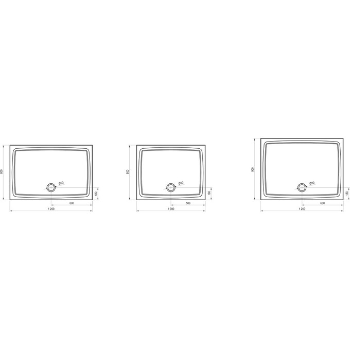 Душевой поддон Ravak Gigant Pro Flat XA03G711010 (120x90 см), Доступные размеры: 120 x 90, фото 5