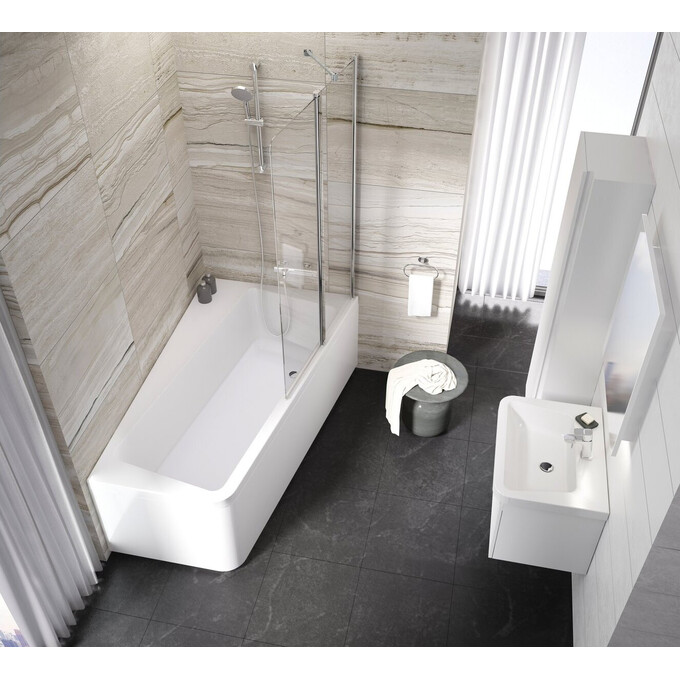 Стеклянная шторка для ванны Ravak 10° 10CVS2-100 R (7QRA0C03Z1, 100x150 см, стекло прозрачное, профиль хром), Доступные размеры: 100 x 150 R, Цвет производителя: прозрачное стекло, отделка хром, фото 3