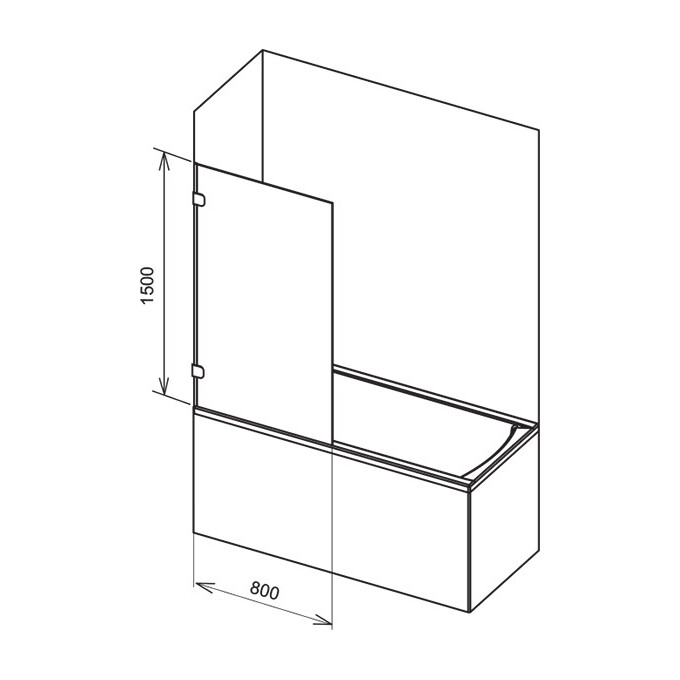 Стеклянная панель на ванну Ravak Brilliant BVS1-80 (7U840A00Z1, 80x150 см, стекло прозрачное), фото 2