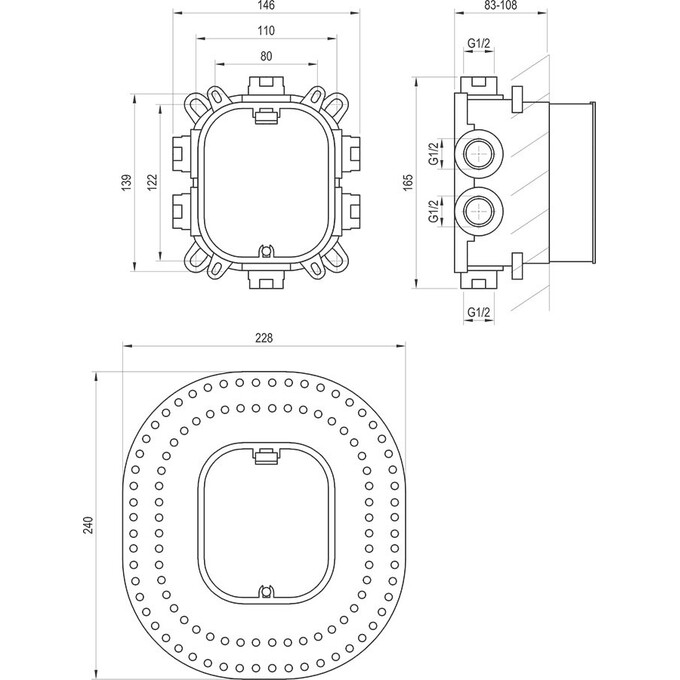 Универсальная скрытая часть Ravak Flat R-Box Vari RB 072.50 (X070139), фото 6