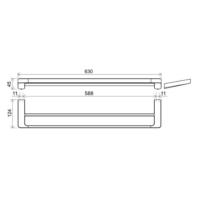 Полотенцедержатель Ravak 10° TD 320.00CR (X07P326, хром, двойной), Цвет производителя: хром, фото 2