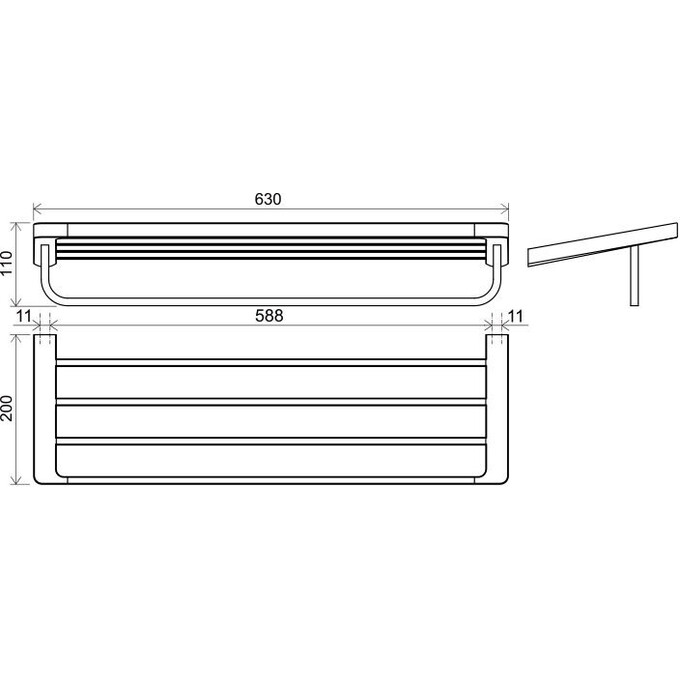 Полотенцедержатель Ravak 10° TD 330.00CR (X07P327, хром, с полкой), Цвет производителя: хром, фото 2