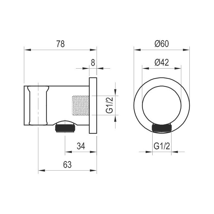 Подключение для душевого шланга Ravak 706.20BL (X07P572, черное, с держателем), Цвет производителя: черный, фото 4
