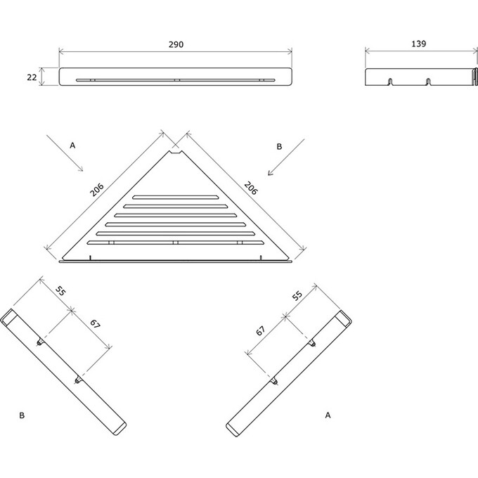Полка в ванную Ravak Slim C X07P652 (29x20.6 см, белая, настенная, угловая), Цвет производителя: белый, фото 3