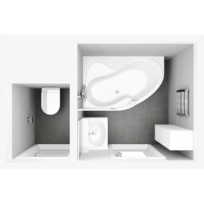 Акриловая ванна Ravak Rosa 95 L C571000000 (160x95 см, левая), Доступные размеры: 160 x 95 L, фото 2