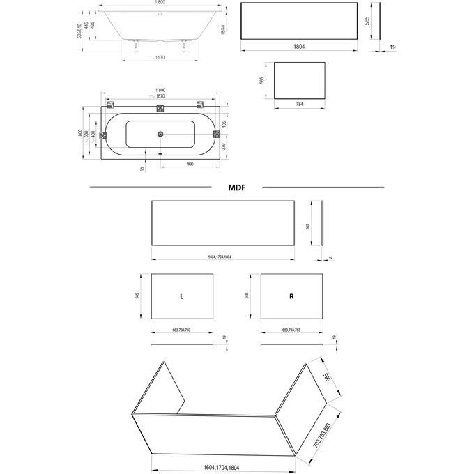 Акрилова ванна Ravak City Slim C921300000 (180x80 см, пристінна), фото , изображение 7