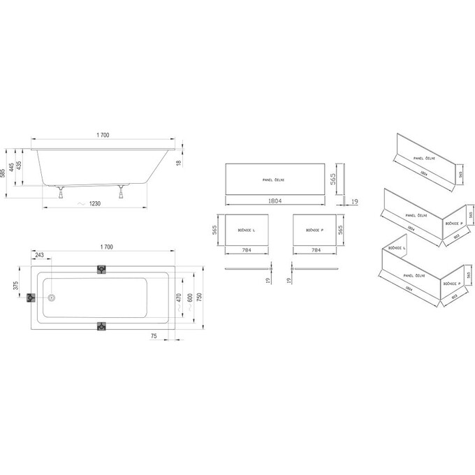 Акрилова ванна Ravak 10° Slim CA71300000 (170x75 см), фото , изображение 5