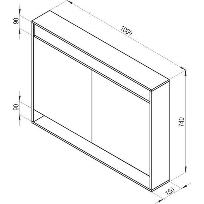 Зеркальный шкаф Ravak MC Step 100 X000001421 (100x74 см, белый глянцевый, распашной, с LED-подсветкой), фото 6
