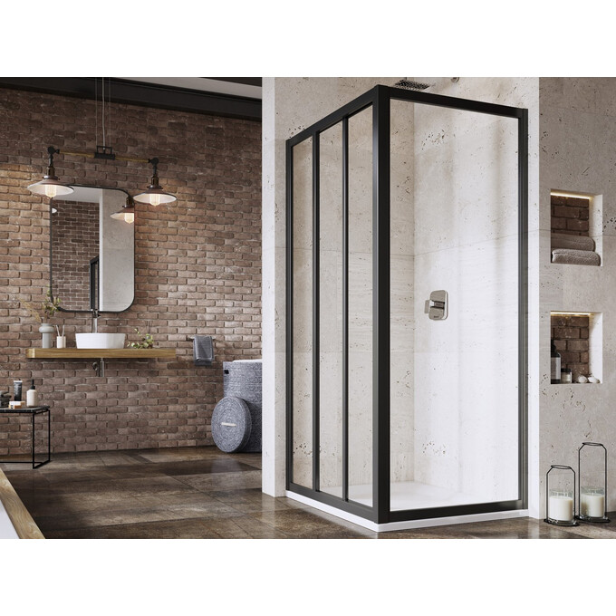 Душова кабіна Ravak Supernova ASDP3-110+APSS-90 (00VD03R2Z1SET110APSS90, 110x90 см, прозоре скло, профіль чорний), Доступні розміри: 110 x 90, Колір виробника: прозоре скло, обробка чорна, фото 