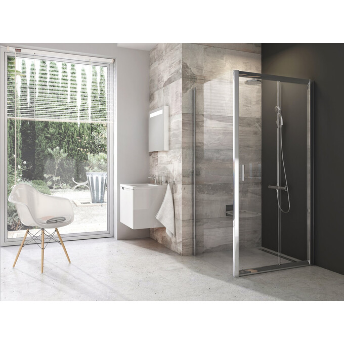 Душевая кабина Ravak Blix BLDP2-110+BLPS-80 (0PVD0C00Z1SET110BLPS80, 110x80 см, стекло прозрачное, профиль хром), Доступные размеры: 110 x 80, Цвет производителя: прозрачное стекло, отделка хром, фото 