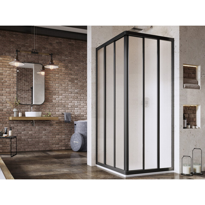 Двері для душової кабіни Ravak Supernova ASRV3-75 (15V303R2ZG, 75 см, скло матове, профіль чорний), Доступні розміри: 75 x 198, Колір виробника: матове рифлене скло, обробка чорна матова, фото 