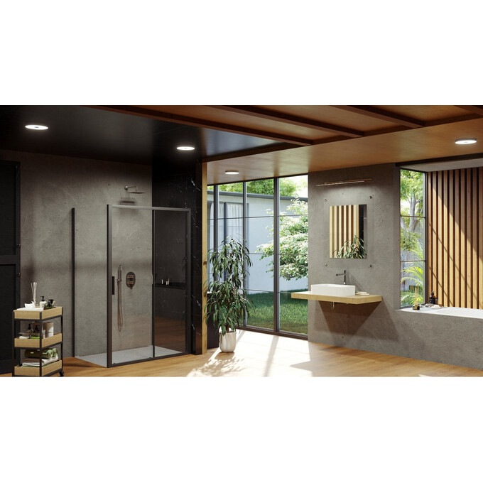 Душевая кабина Ravak Blix Slim BLSDP2-110+BLSPS-90 (X0PMD0300Z1SET110BLSPS90, 110x90 см, стекло прозрачное, профиль черный), Доступные размеры: 110 x 90, Цвет производителя: прозрачное стекло, отделка черная, фото 2