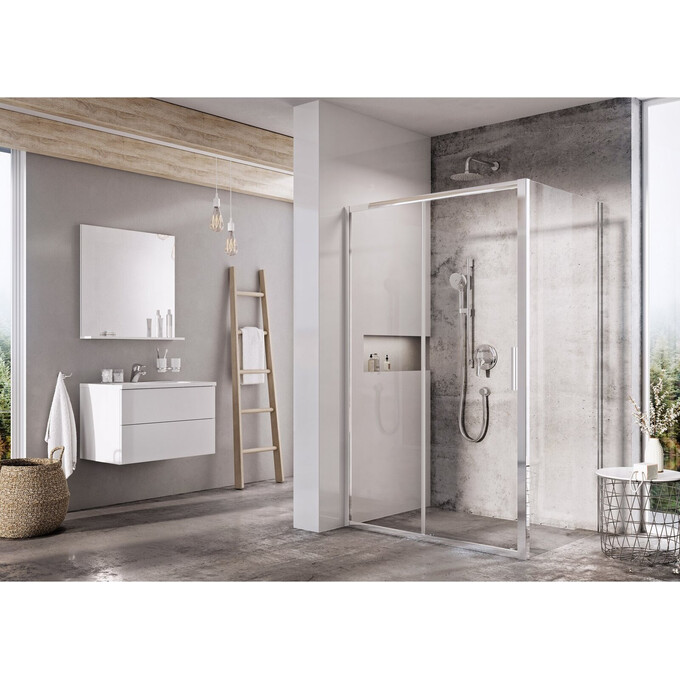 Душевая кабина Ravak Blix Slim BLSDP2-120+BLSPS-90 (X0PMG0C00Z1SET120BLSPS90, 120x90 см, стекло прозрачное, профиль хром), Доступные размеры: 120 x 90, Цвет производителя: прозрачное стекло, отделка хром, фото 