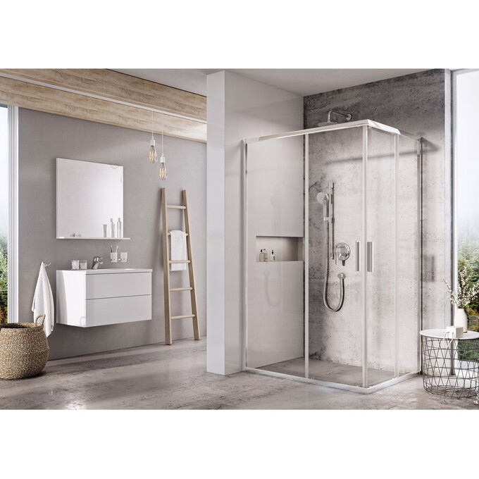 Душова кабіна Ravak Blix Slim BLSRV2K-100+BLSRV2K-120 (X1XMA0C00Z1SET100120, 100x120 см, скло прозоре, профіль хром), Доступні розміри: 100 x 120, Колір виробника: прозоре скло, обробка хром, фото 