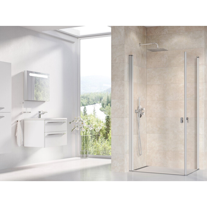 Дверь для душевой кабины Ravak Chrome CRV1-80 (1QV40U01Z1, 80 см, стекло прозрачное, профиль сатин), Доступные размеры: 80 x 195, Цвет производителя: прозрачное стекло, отделка сатин, фото 