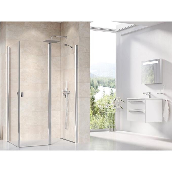 Душова кабіна Ravak Chrome CRV1-90+CRV2-90 (1QV70C01Z1SET90CRV290, 90х90 см, скло прозоре, профіль хром), Доступні розміри: 90 x 90, Колір виробника: прозоре скло, обробка хром, фото 