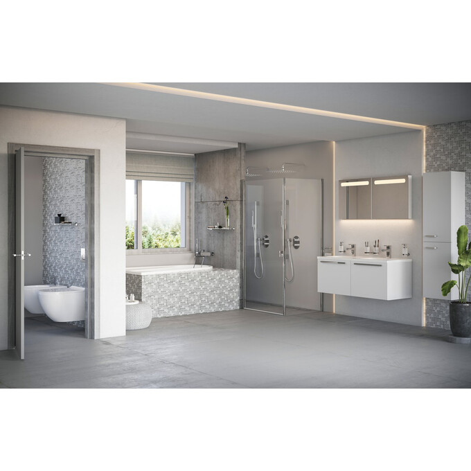 Душевая кабина Ravak Chrome CRV1-100+CPS-90 (1QVA0C01Z1SET100CPS90, 100x90 см, стекло прозрачное, профиль хром), Доступные размеры: 100 x 90, Цвет производителя: прозрачное стекло, отделка хром, фото 2