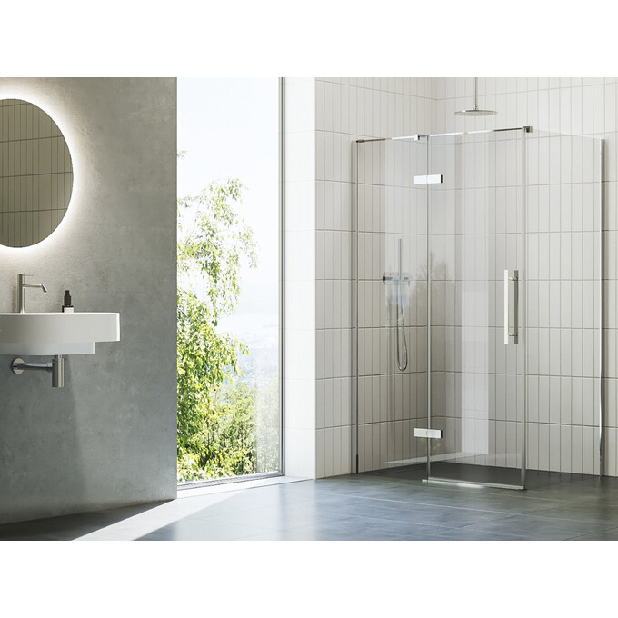 Душевая кабина Ravak Cool! COSD2-110+COPS-90 (X0VVDCA00Z1SET110COPS90, 110х90 см, стекло прозрачное, профиль хром), Доступные размеры: 110 x 90, Цвет производителя: прозрачное стекло, отделка хром, фото 