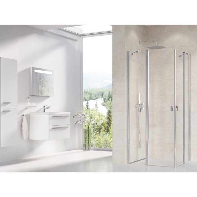 Душевая кабина Ravak Chrome CRV2-80+CRV2-100 (1QV40C00Z1SET80100, 80х100 см, стекло прозрачное, профиль хром), Доступные размеры: 80 x 100, Цвет производителя: прозрачное стекло, отделка хром, фото 