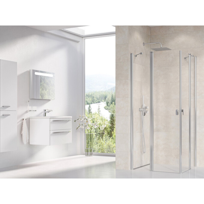 Душевая кабина Ravak Chrome CRV2-80+CRV2-110 (1QV40C00Z1SET80110, 80х110 см, стекло прозрачное, профиль хром), Доступные размеры: 80 x 110, Цвет производителя: прозрачное стекло, отделка хром, фото 