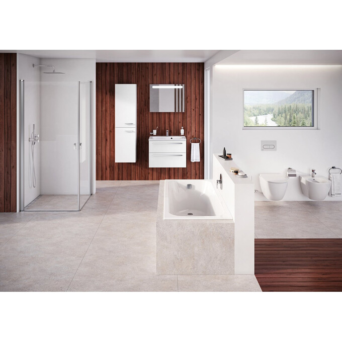 Двері для душової кабіни Ravak Chrome CRV1-90 (1QV70U01Z1, 90 см, скло прозоре, профіль сатин), Доступні розміри: 90 x 195, Колір виробника: прозоре скло, обробка сатин, фото , изображение 2