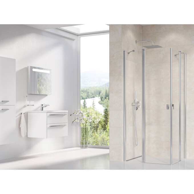 Душевая кабина Ravak Chrome CRV2-100+CRV2-110 (1QVA0C00Z1SET100110, 100х110 см, стекло прозрачное, профиль хром), Доступные размеры: 100 x 110, Цвет производителя: прозрачное стекло, отделка хром, фото 