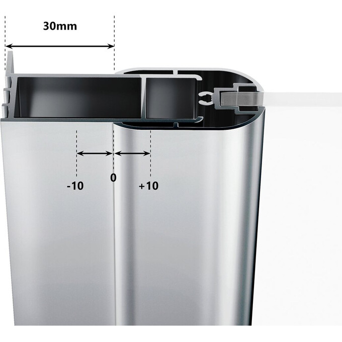 Душевая кабина CRV2+CPS 100x90 bright alu+transparent, Доступні розміри: 100 x 90, Колір виробника: прозоре скло, обробка хром, фото , изображение 6