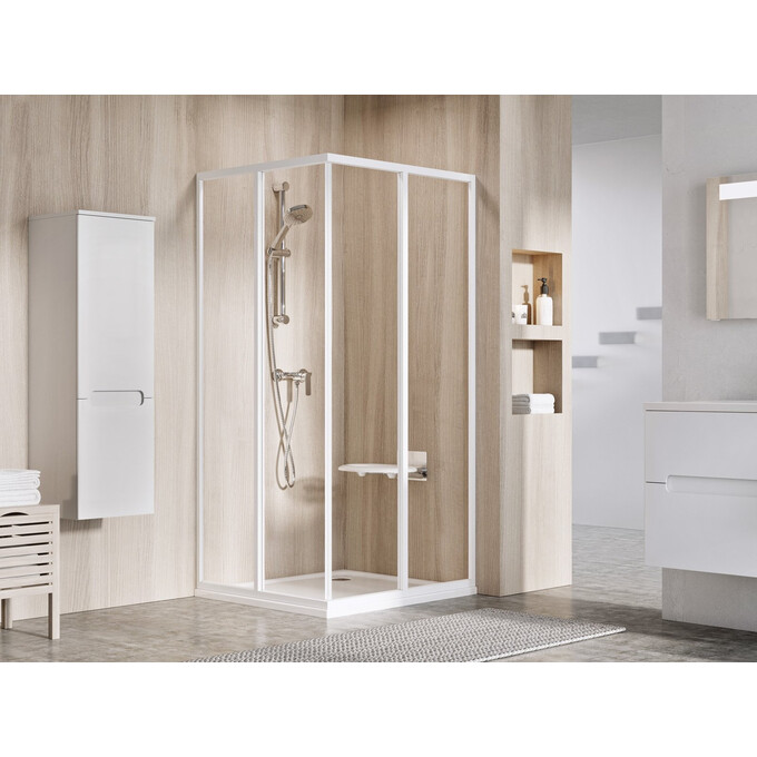 Душевая кабина Ravak Supernova SRV2-90+SRV2-100 (14V701O2Z1SET90100, 100x90 см, стекло прозрачное, профиль белый), Доступные размеры: 100 x 90, Цвет производителя: прозрачное стекло, отделка белая, фото 