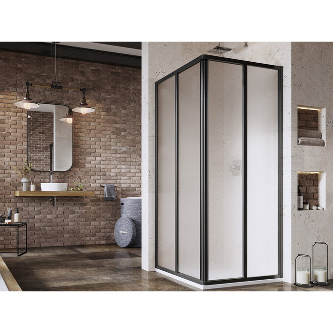 Душевая кабина Ravak Supernova SRV2-90+SRV2-100 (14V703O2ZGSET90100, 100x90 см, стекло матовое, профиль черный), Доступные размеры: 100 x 90, Цвет производителя: матовое стекло, отделка черная, фото 