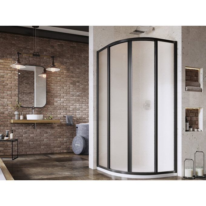 Душевая кабина Ravak Supernova SKCP4-80 (3114O302ZG, 80x80 см, стекло матовое, профиль черный), Доступные размеры: 80 x 80, Цвет производителя: матовое стекло, отделка черная, фото 