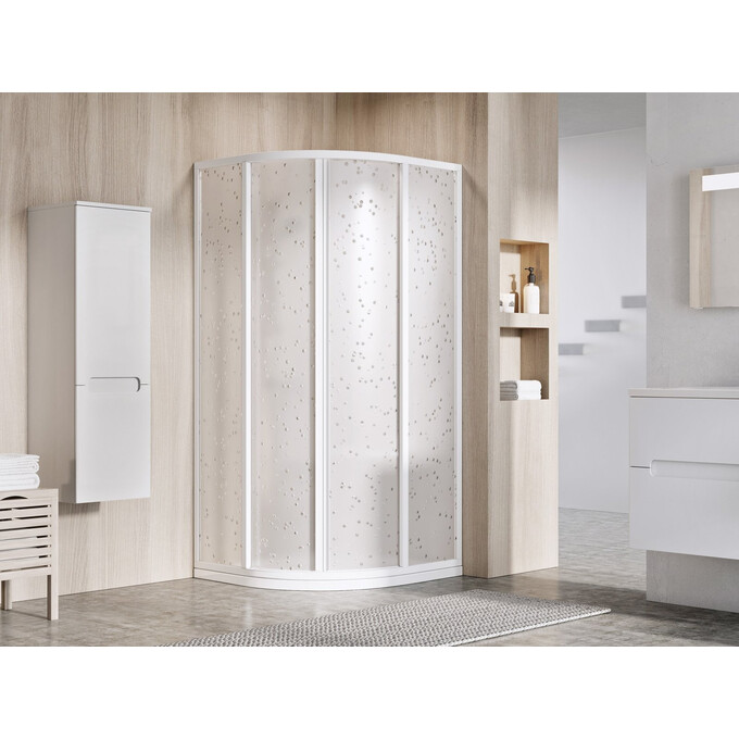 Душевая кабина Ravak Supernova SKCP4-90 (3117O10211, 90x90 см, стекло матовое рифленое, профиль белый), Доступные размеры: 90 x 90, Цвет производителя: матовое рифленое стекло, отделка белая, фото 