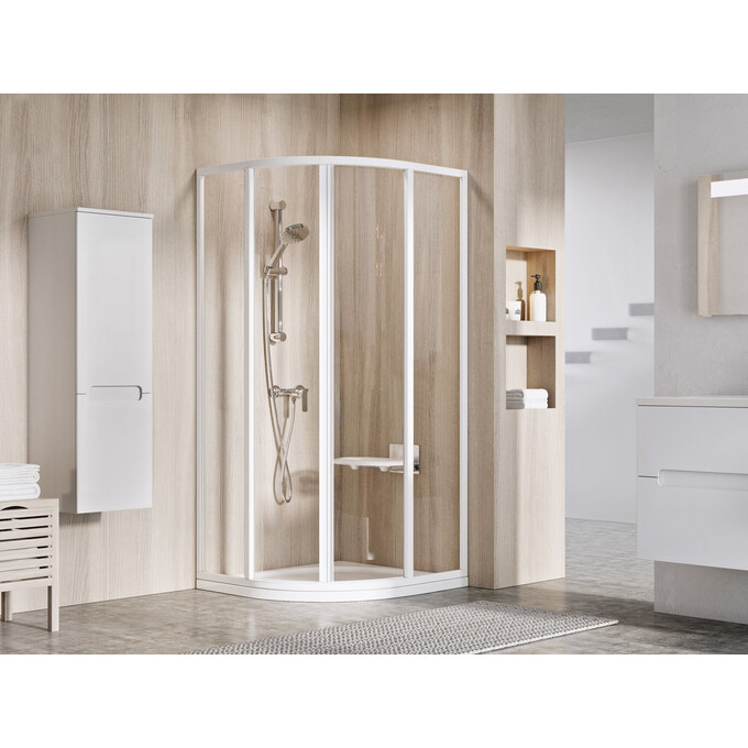 Душевая кабина Ravak Supernova SKCP4-90 (3117O102Z1, 90x90 см, стекло прозрачное, профиль белый), Доступные размеры: 90 x 90, Цвет производителя: прозрачное стекло, отделка белая, фото 
