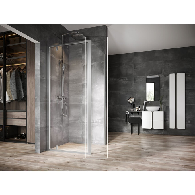 Неподвижная часть душевой кабины Ravak Nexty NPSS-100 (90OA0U00Z1, 100 см, стекло прозрачное, профиль сатин), Доступные размеры: 100, Цвет производителя: прозрачное стекло, отделка сатин, фото 