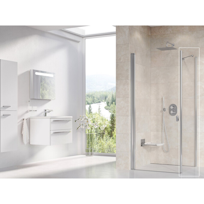 Нерухома частина душової кабіни Ravak Chrome CPS-90 (9QV70C00Z1, 90 см, скло прозоре, профіль хром), Доступні розміри: 90, Колір виробника: прозоре скло, обробка хром, фото , изображение 2