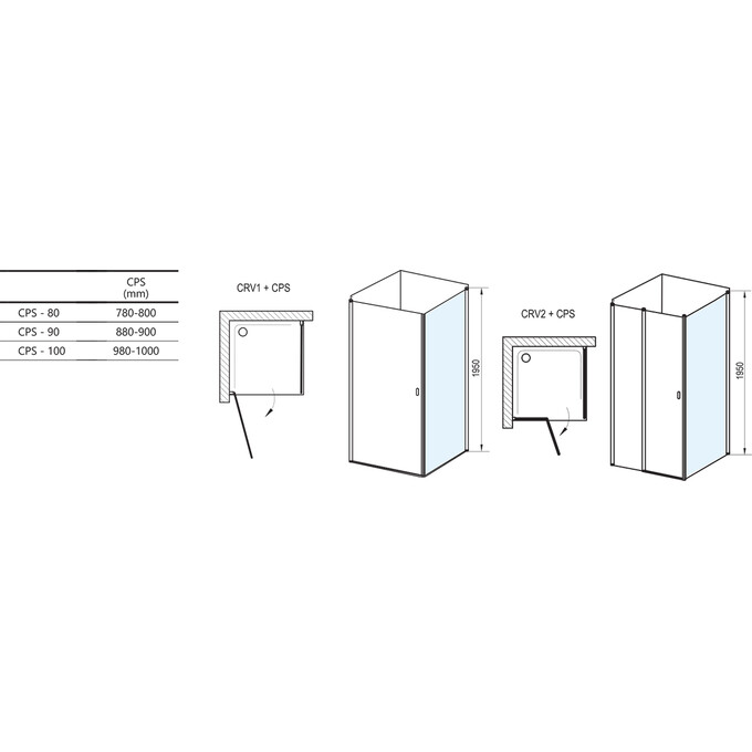 Нерухома частина душової кабіни Ravak Chrome CPS-100 (9QVA0U00Z1, 100 см, скло прозоре, профіль сатин), Доступні розміри: 100, Колір виробника: прозоре скло, обробка сатин, фото , изображение 5