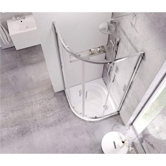 Душевая кабина Ravak Blix Slim BLSCP4-80 (X3BM40C00Z1, 80x80 см, стекло прозрачное, профиль хром), Доступные размеры: 80 x 80, Цвет производителя: прозрачное стекло, отделка хром, фото 2