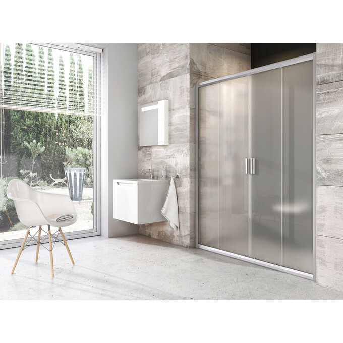Душевые двери Ravak Blix BLDP4-150 (0YVP0U00ZG, 150 см, стекло матовое, профиль сатин), Доступные размеры: 150, Цвет производителя: матовое стекло, отделка сатин, фото 