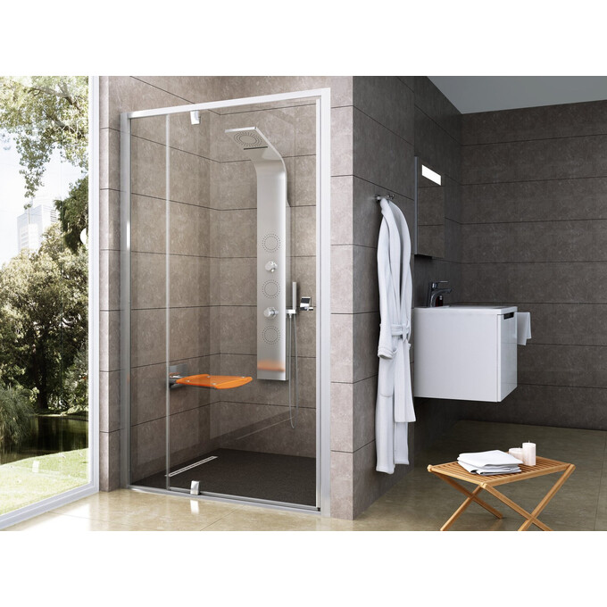 Душевые двери Ravak Pivot PDOP2-100 (03GA0C00Z1, 100 см, стекло прозрачное, профиль хром), Доступные размеры: 100, Цвет производителя: прозрачное стекло, отделка хром, фото 