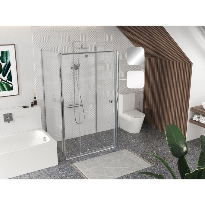 Душова кабіна Ravak Pivot PDOP2-110+PPS-80+PPS-80 (03GD0100Z1SET1102XPPS80, 110х80 см, скло прозоре, профіль білий, ручки хром), Доступні розміри: 110 x 80, Колір виробника: прозоре скло, обробка біла, ручки хром, фото 