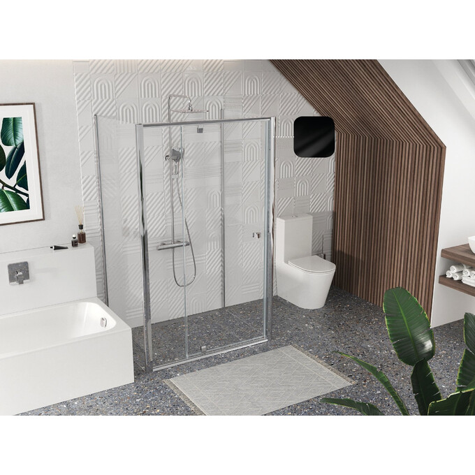 Душевая кабина Ravak Pivot PDOP2-120+PPS-80+PPS-80 (03GG0300Z1SET1202XPPS80, 120х80 см, стекло прозрачное, профиль черный), Доступные размеры: 120 x 80, Цвет производителя: прозрачное стекло, отделка черная, фото 2