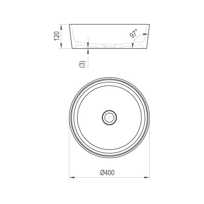 Умивальник Ravak Moon 1 XJN01300000 (40 см, білий глянсовий, чаша), фото , изображение 7