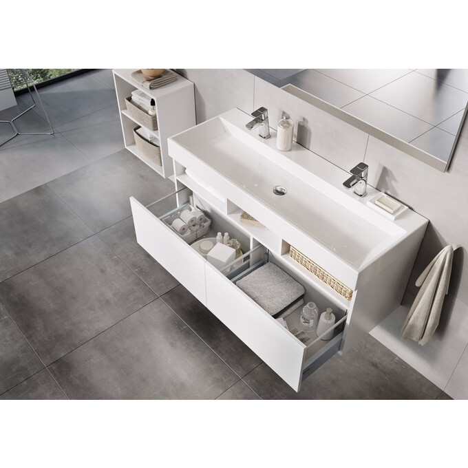 Умивальник Ravak Natural Duo 1200 XJO01212000 (120x45 см, білий глянсовий), Доступні розміри: 120 x 45, Колір виробника: білий глянець, фото , изображение 3