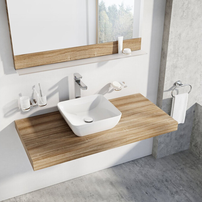 Умывальник Ravak Uni Slim 380 S XJX01138001 (38x38 см, белый глянцевый, чаша), фото 3